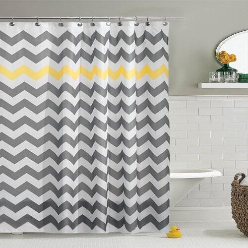 180X180cm Black White Wave Stripe Geometric Bathroom Decor Shower Curtains Fabric Waterproof Polyester Bath Curtain With Hooks