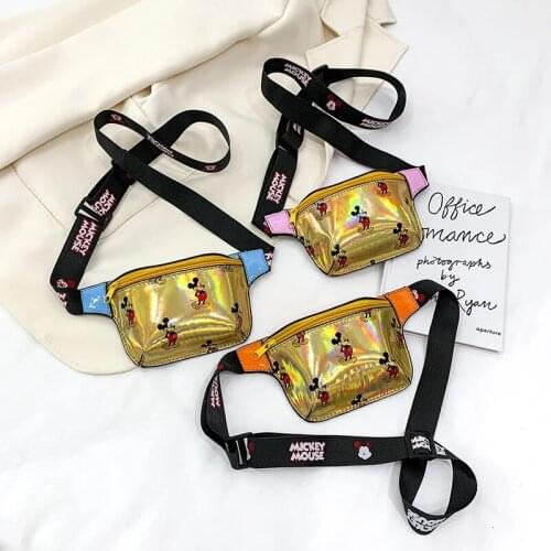 Disney cartoon Mickey Mouse childrens shoulder bag boy messenger bag girl coin purse fashion waist bag childrens accessory bag
