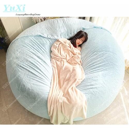 Dropshipping Giant Fur Bean Bag Bed Slipcover Case Floor Seat Couch Futon Sofa Recliner Pouf Coat