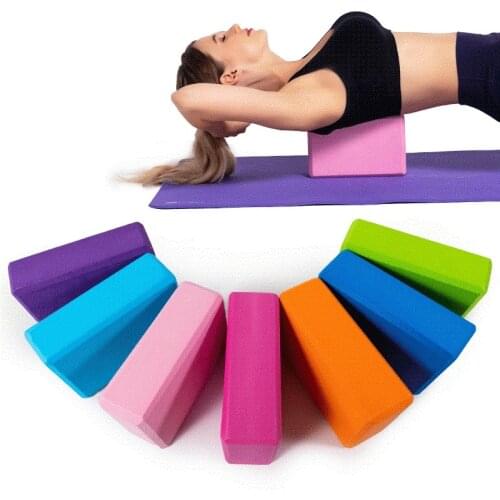 EVA Foam Yoga Brick Colorful Fitness Pillow Bolster Pilates Block Anti-slip Exercise Equipment Stretching Aid Auxiliary Supplies