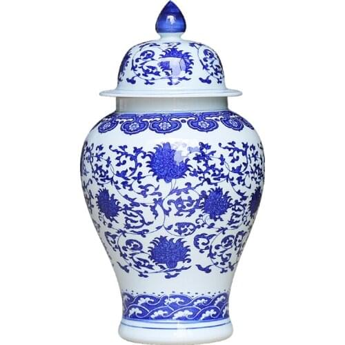 Jingdezhen Porcelain Ginger jar Antique Blue And White Storage pot Candy jar Living Room Ornaments ceramic jar vase