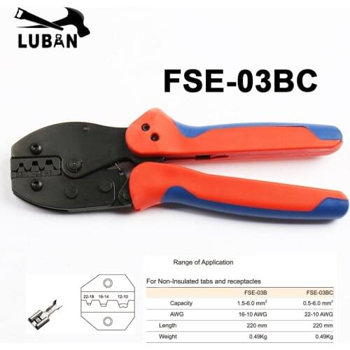 FSE-03BC ratchet crimping tool CRIMPING PLIER 0.5-6mm2 Crimping Tool Crimping Pliers For big Dupont for Non-insulated tabs