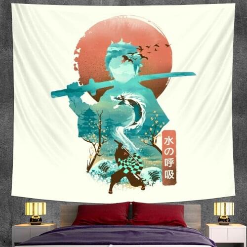 Japanese anime tapestry bedroom home decoration Bohemian decoration psychedelic scene yoga mat Hippie sheet sofa blanket
