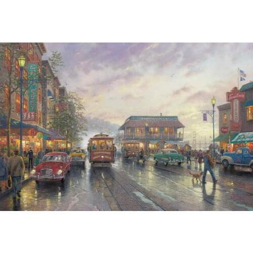 City by the Bay Thomas Kinkade HD Canvas Wall Pictures Art Painting Print Living Room Bedroom Home Decoration No Framework