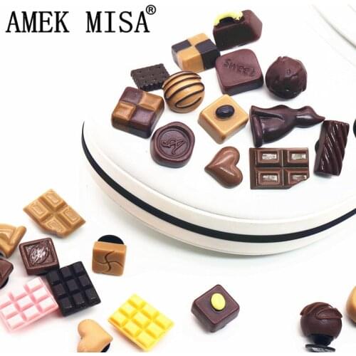 Emulation Chocolate Shoe Charms Spoof Lifelike Mini Resin Garden Shoe Decoration Accessories fit croc jibz Kids Party X-mas Gift