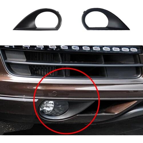 JEAZEA 2pcs High Quality Car styling Accessories Front Bumper Fog Light Lamp Covers Grilles Trim For Audi Q7 2010-2015