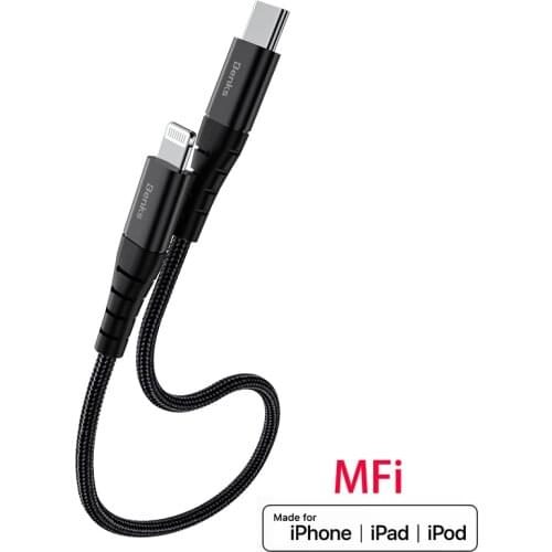 Original MFI certified usb c to lightning charging cable for iPhone xs max xr x 8 7 plus ipad pro usb pd cable fast charger 25cm