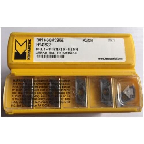 10PCS CARBIDE INSERT EDPT140408PDSRGE KC522M