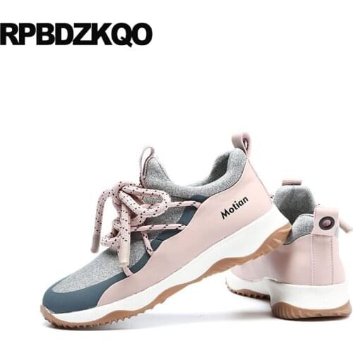 Chinese designer women trainers casual breathable fashion round toe sneakers shoes china black lace up pink ladies 2018 footwear