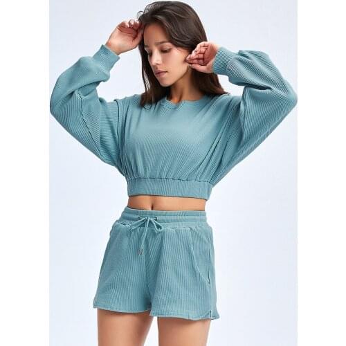 Two Piece Yoga Set Women Gym Set Women Push Up Shorts Long Sleeve Top Yoga Fitness Suits Casual Fitness Sport Workout Set