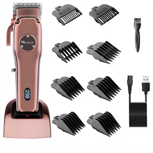 Surker electric hair trimmer rechargeable hair clipper haircut machine LED display metal body 300min usage time
