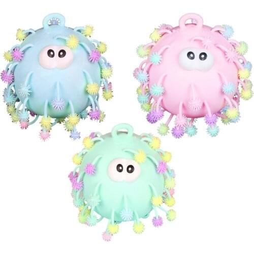 Cute Funny Hedgehog Toys Stretch Ball Hedgehog Toy Squishy Finger Sensory Toy With Light Soft Spiky Anti-stress Toy Dropshipping