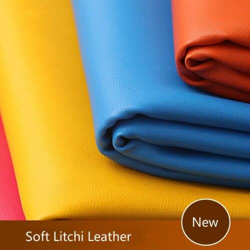 High Quality Litchi Soft Waterproof Leather PU Fabric 0.6mm Thickness 100cm*138cm Sewing Sofa Furniture DIY Accessories