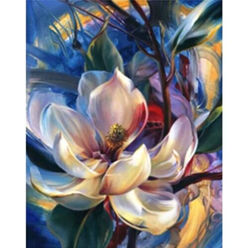 Painting By Numbers Dropshipping 40x50cm DIY Bright Lotus Flower Handmade Oil For Living Room Wall Decor Painting Hand Painted