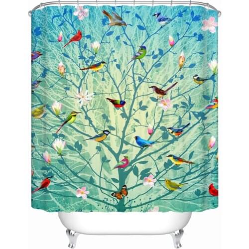 New Forest Trees Eco-Friendly Waterproof Shower Curtains Bathroom Curtain Acceptable Custom Creative Shower Curtains