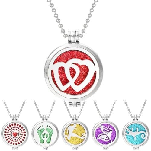 New Aromatherapy Necklace Double Heart Design Aroma Therapy Perfume Essential Oil Diffuser Necklace Locket Pendant Jewelry