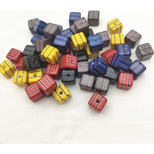 New arrival! Mix color 14mm 50pcs Acrylic Six-sided cube beads for earrings,Earring parts,jewelry findings