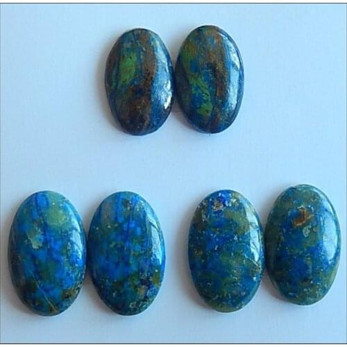 Sale,3 Pairs Of Natural Chrysocolla Oval shape Cabochon Pairs,Semiprecious stone earring cabochons,18x13x4/16x12x4mm,8.55g