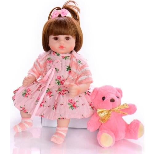 48cm Bebe Silicone Reborn Toddler baby toys 18" Lifelike Vinyl Princess Girl Doll High Quality child Birthday Gift
