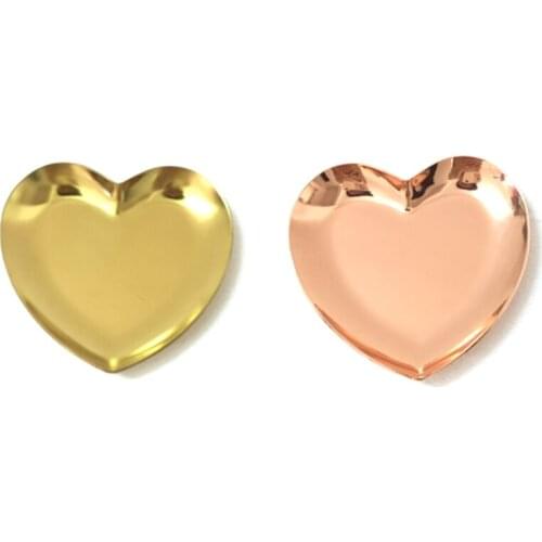 Heart Shaped Jewelry Serving Plate Metal Tray Storage Arrange Fruit Tray Home