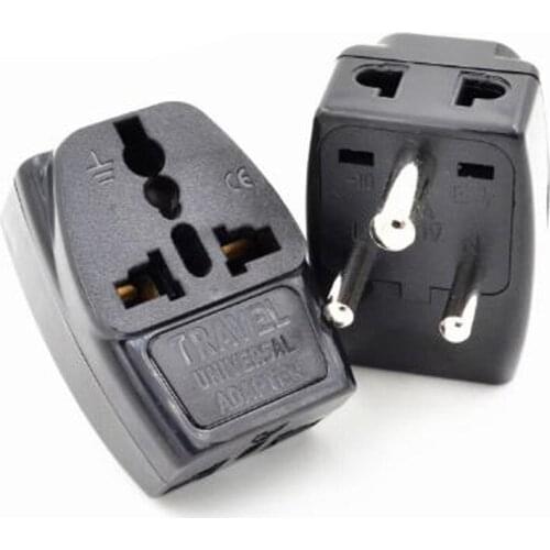 Black 10A 250V South Africa standard travel adaptor plug one-turn-three AU/UK/US to South Africa plug socket power converter