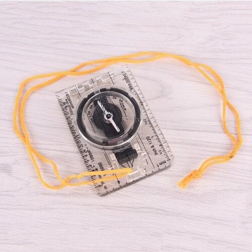 Folding Compass Outdoor Hiking Camping Baseplate Compass Travel Baseplate Ruler Compass Map Ruler