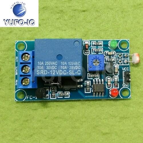 1PCS 12V Stable Version Light Control Switch Photosensitive Electronic Resistance plus Relay Module Light Detection Switch