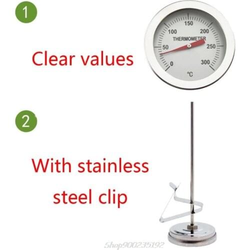 300 Degree Stainless Steel Probe Thermometer Gauge for BBQ Meat Oil Food Kitchen Oven Cooking Tool Instant Read Au04 20 Dropship