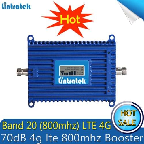Lintratek Repetidor LTE FDD 800Mhz (Band 20) 4G Signal Booster 70dB Cellphone Cellular 4g lte 800mhz Signal Repeater Amplifier