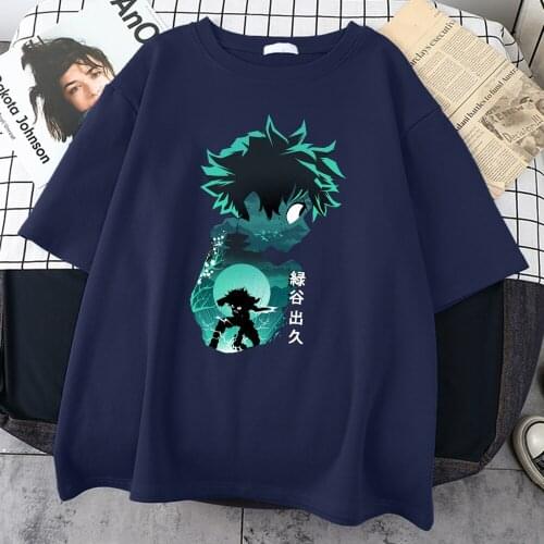 Japanese My Hero Academia T-Shirt Mens Midoriya Izuku Character T-Shirts For Man Casual Trend Tops Breathable Mens T Shirts