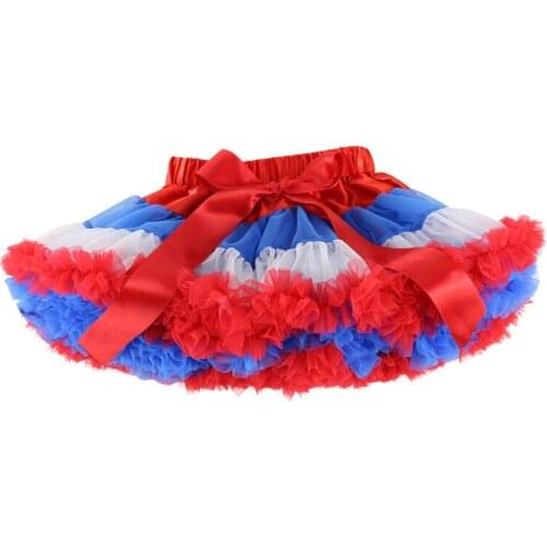 Wennikids Fluffy Chiffon Tutus For Girls Baby Tutu Pettiskirt 4th July Design Patriotic 1-9t Girl independence Day Skirts