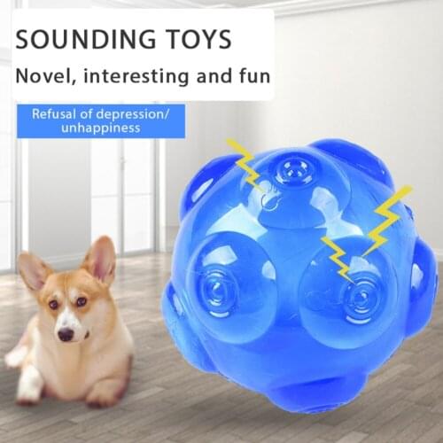 Pet Chew Grinding Toys Dog Molar Toys Pet Interactive Sounding Toy TPE Bite-Resistant Bouncy Ball Teeth Care Cleaning Supplies
