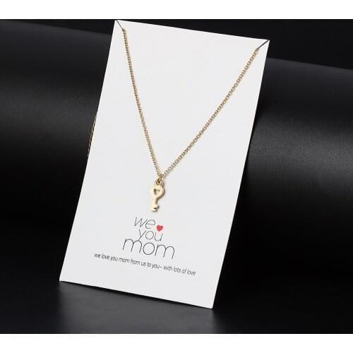 1pc Minimalist Compass Key Charms Wish Card Choker Collier Necklaces Link Chain For Dear MOM Women Fashion Jewelry Gifts CN94