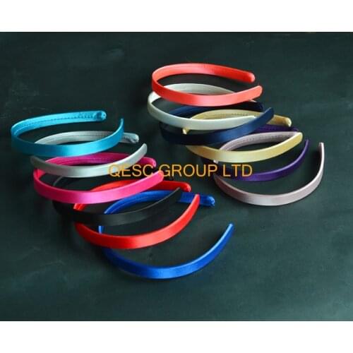 13mm Satin Headband alice headband for sinamay fascinator hat .40pcs/lot. white,ivory,black,grey,purple,hot pink,red ect