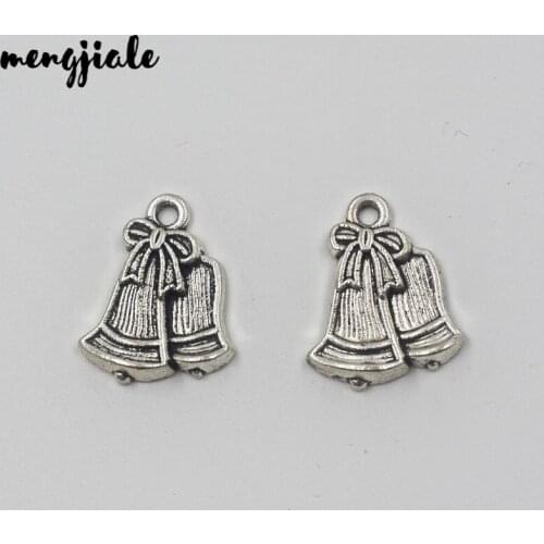 14pcs wholesale antique silver tone metal Bells charms 21*17mm