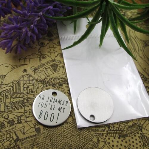 20pcs--"oh jummah you're my boo!"stainless steel charms more style for choosing DIY pendants for necklace