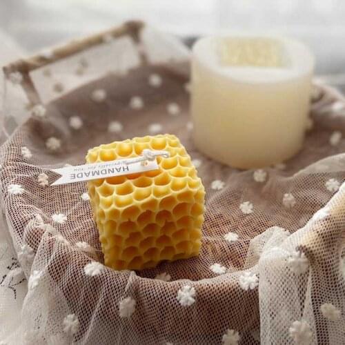 3D honeycomb cube handmade candle silicone mold scented plaster mould candle making