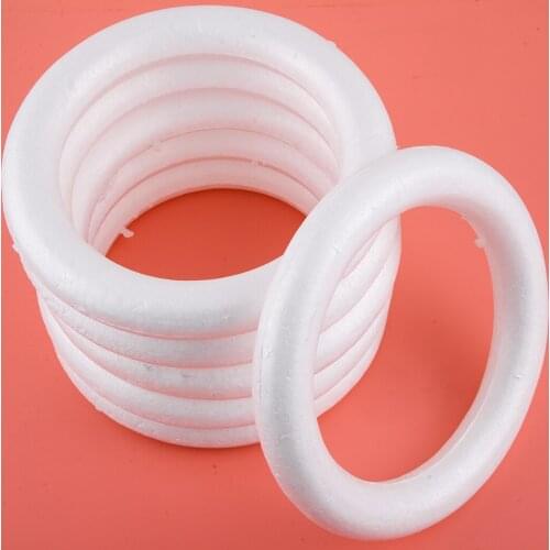 6pcs 20cm 8" Foam Wreath Ring DIY Craft Floral Art Wedding Party Graduation Ceremony Home Decoration