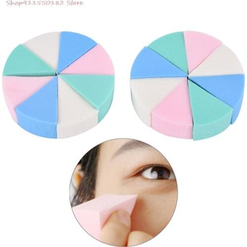 8 Stuks Make-Up Spons Driehoek Vormige Snoep Kleur Zachte Magic Gezicht Reiniging Cosmetische Puff Reiniging Wassen Gezicht