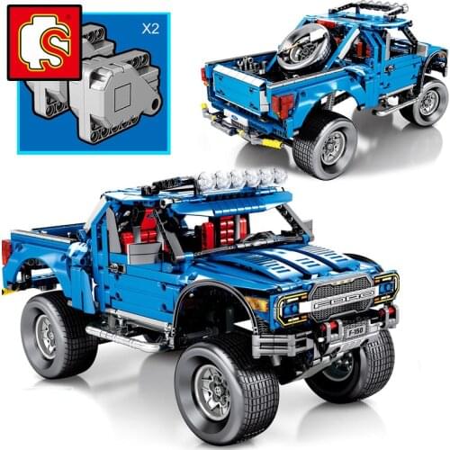 Sembo blocks technic Pickup truck Pull Back Racer Creator Ultimate sets car model building kits city MOC kids toy speed