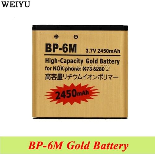 BP-6M Gold battery For Nokia N93 N73 9300 6233 6280 6282 3250 Batterie Bateria Accumulator 2450mAh