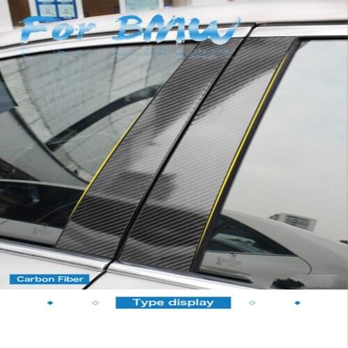 1 set Pillars Column Decorative Sticker Trim For BMW 3 5 series X3 X5 Window Panel Exterior Black Look Accessories