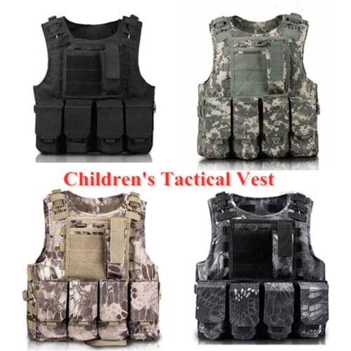 Children Outdoor CS Shooting Protection Gear Vest Kid Military Combat Training Camping Hunting Multi-function Tactical Waistcoat