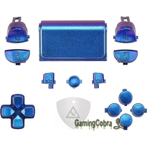 Chameleon Purple Blue Full Set Buttons L1R1 L2R2 Dpad Home Share Options w/ Tools for PlayStation 4 PS4 Slim PS4 Pro Controller
