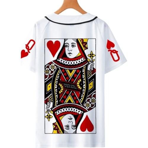Creativity Poker Baseball T Shirt 3D Men/women Summer Short T-shirt Male Clothes Boys/girls Short Sleeve Cool Tshirts Cotton