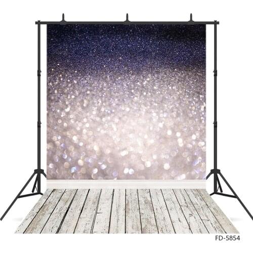 Gradient Glitter Bokeh Wooden Floor Photographic Backdrop Vinyl Background for Children Baby Shower Prom Photoshoot Photo Studio