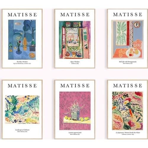 Henri Matisse Abstract Exhibition Canvas Painting Retro Posters And Prints Goldfish Wall Art Museum Pictures For Living Room