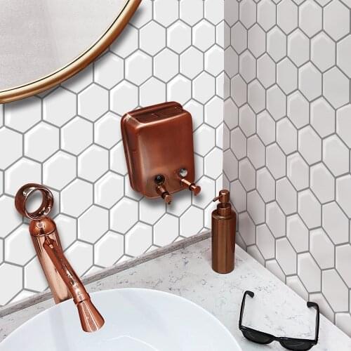 Funlife 3D Adhesive Mosaic Tiles Stickers Waterproof,Peel and Stick Kitchen Backsplash Bathroom Decor Wallpaper Vinyl Heatproof