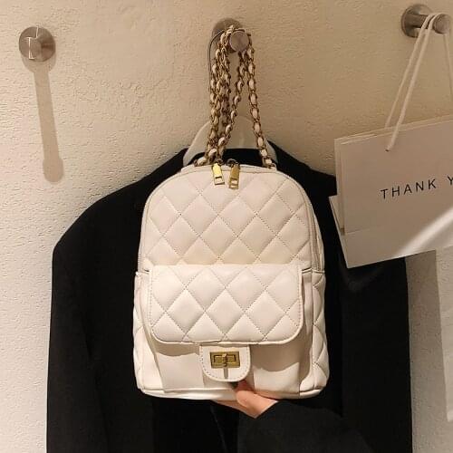 2021 Fashion Backpack For Women PU Leather Plaid School Bag Girls Large Capacity Knapsack Travel Lady Backpack Teenager Bag