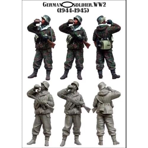 German resin soldier of World War II SS soldier drinking water 1:35